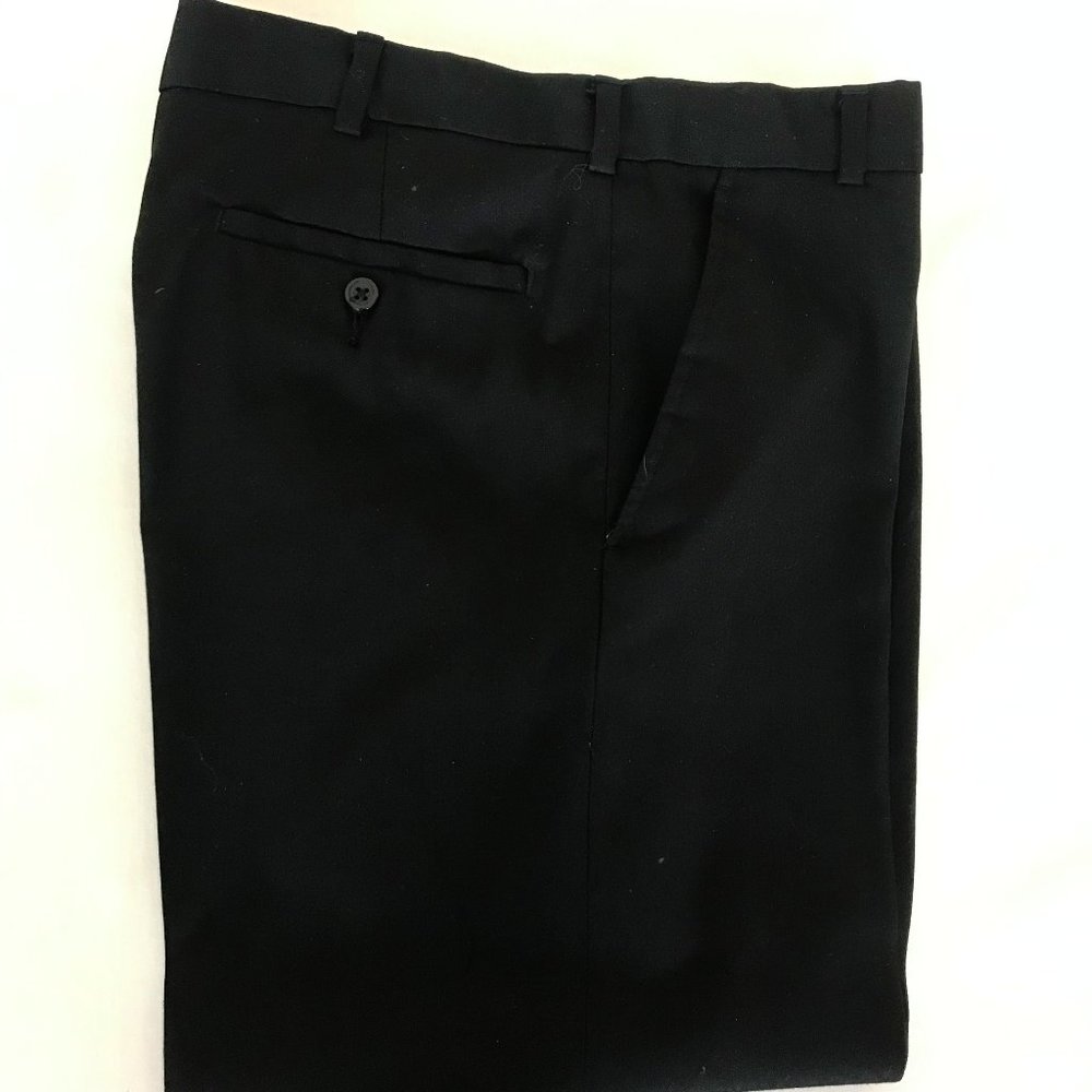 GEORGE Flat Front Dress Pants Black 32/32 Polyeste